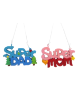 Ornament Super Dad/Mom, 2 assorted SHIPS IN 24 HOURS - MJ - £15.80 GBP