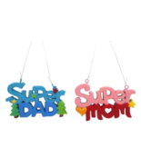 Ornament Super Dad/Mom, 2 assorted SHIPS IN 24 HOURS - MJ - $19.88