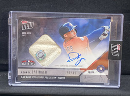 George Springer Topps NOW AUTO 25/49 Game Used Base 2HR Astros Postseason record - £111.79 GBP