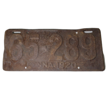 Vintage Pennsylvania 1920 Collectible License Plate Penna Original 65289... - £22.03 GBP