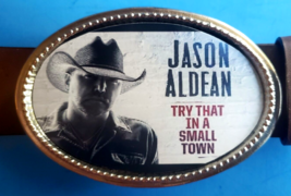 JASON ALDEAN Epoxy Belt Buckle &quot;Try That in a Small Town&quot; - £13.97 GBP