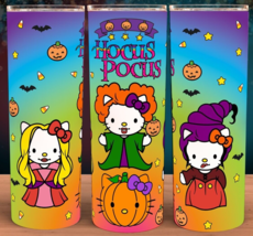 Hocus Pocus Hello Kitty Gradient Halloween with Pumpkins Tumbler Cup Mug 20oz - £15.94 GBP