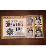 Milwaukee Brewers 25th Anniversary Commemorative Card Series Set Hank Aaron - $760.08 MXN