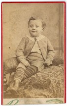 Circa 1870&#39;S Antique Cdv Of Young Boy With Mischievous Smile On His Face - £8.92 GBP