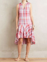NWT Anthropologie Pippa Swing Dress SMALL Sleeveless Pockets Maeve Pink Plaid - £47.74 GBP