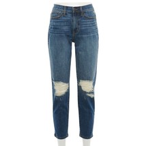 Juniors&#39; SO High-Rise Curvy Mom Destructed Jeans, Girl&#39;s, Size: 5, Dark Blue - £13.49 GBP