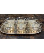 Vintage German Set, BMF Silver Plated Tray, With 6 Silver Plated Cups - $442.25 MXN