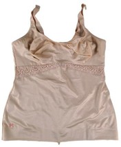 Ruby Ribbon Cami Shapewear Sz 38 Nude Lace Satin Adjustable Strap 3024 Preowned - £42.84 GBP