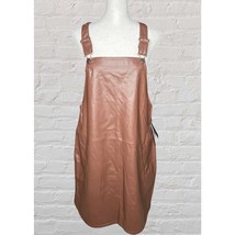 Juniors&#39; Faux-Leather Sleeveless Pinafore Mini Dress-NWT Medium - $26.17