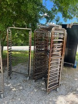 Lot of 10 Stainless Steel Z Racks Bakery Rolling Sheet Pan Oven Carts Ne... - $1,852.50