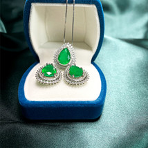 Cellacity Classic emerald jewelry set earring pendant necklace for charm lady wi - £39.15 GBP