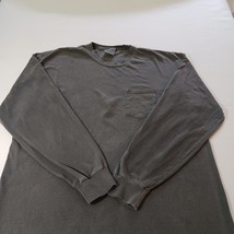 Port &amp; Company Crewneck Men&#39;s Gray Cotton T-Shirt Long Sleeve Size XL - $165.69 MXN