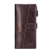 Women&#39;s Leather Wallet Slim Purse Vintage Culutch Unisex Phone Bag Long Carteras - £39.67 GBP