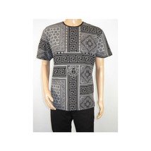 Men LAVERITA European Fashion Crew Shirt Studs Medusa 12120 Black Gray image 6