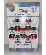 Disney Magic Holiday Mickey &amp; Minnie Blinking Led Light String Set of 8 ... - $31.60 CAD