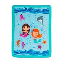Little Mermaids, Sea Animals Girl&#39;s Toddler Blanket Throw, 30&quot; X 40&quot; - $14.84