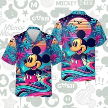 Disney Retro Beach Mickey Mouse Cartoon Themed Colorful Aloha HAWAIIAN S... - £8.17 GBP+