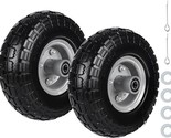 2PC 10 Solid Flat Free Tires and Wheels Replacement tires for hand cart/... - £29.57 GBP