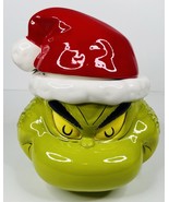 Dr. Seuss The Grinch With Santa Hat Ceramic Cookie Jar 10in - $644.71 MXN