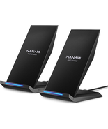 Fast Wireless Charger, [2 Pack] NANAMI Qi Certified Wireless Charging St... - £39.80 GBP