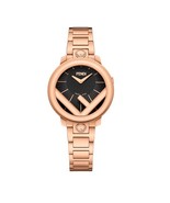 Fendi Run Away Rose Tone Black Dial 28mm Watch  F711521000 - £706.67 GBP