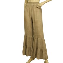 Christian Zen Beige w. Gold Shine Ruffled Pants Summer Trousers - $44.55