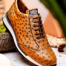 Genuine ostrich quil fashion sneaker Shoes Scanno Antique Paja image 8