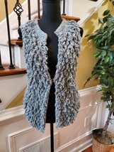 VINTAGE Identity Club Ivory shag knit Vest Small loop Gypsy Hippie Boho Vest - £19.92 GBP