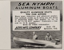 1955 Print Ad Sea Nymph Aluminum Boats Aero Mfg. Co. Syracuse,Indiana - $6.99