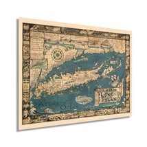 1933 Long Island NY Map - History Map of Long Island New York Wall Art Poster - £31.92 GBP+