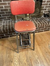 Vtg Red COSCO Kitchen Step Chair Stool With Flip Up Seat *Sold As is* - £35.38 GBP