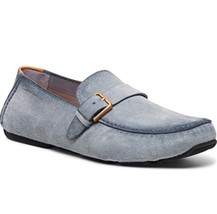 Santoni Apron Men&#39;s Suede Light Blue Italy Toe Driving Loafer Shoes Size... - £475.58 GBP