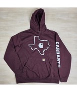 Carhartt Men&#39;s Maroon Loose Fit Texas Hoodie Size Large - $67.61 CAD