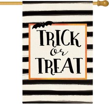 AVOIN Colorlife Trick or Treat House Flag Double Sided, Halloween Yard Outdoor D - £12.09 GBP