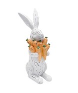 Auldhome Rabbit Statue With Carrots (13-Inches); Large Easter Decor Farm... - £30.03 GBP