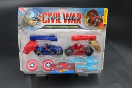 Hot Wheels Marvel Captain America Civil War Armed With Moto Blasters - $19.80