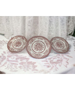 Lot of 3 Wood &amp; Sons Plate Set- 2 Rose Pink Floral 8&quot; Luncheon Plate &amp; o... - £38.31 GBP