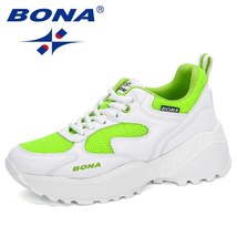 BONA 2021 New Arrival Fashion Vulcanized Shoes Woman Platform Chunky Sneakers La - £53.75 GBP