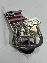 9-11 NYPD Badge and US Flag Memorial  Pin Lapel Police Pin - $34.65