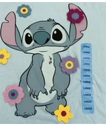 Disney Lilo &amp; Stitch Womens Large T-Shirt Crochet Flowers Character Tee ... - $29.78 CAD