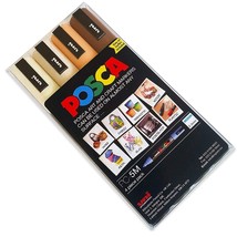 POSCA Colouring - PC-5M Warm Neutral Tones Set of 4 - In Wallet - £24.38 GBP