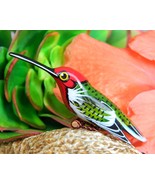 Vintage Carved Wood Hummingbird Brooch Pin Hand Painted Wire Legs Bird - €56,40 EUR