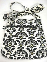 Vera Bradley Black &amp; White Print Quilted Crossbody Bag Purse Yellow Accent - £7.40 GBP