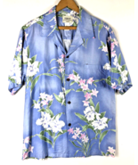 HRH His Royal Highness Shirt Size L Mens Blue Purple Floral Button Down ... - €25,43 EUR