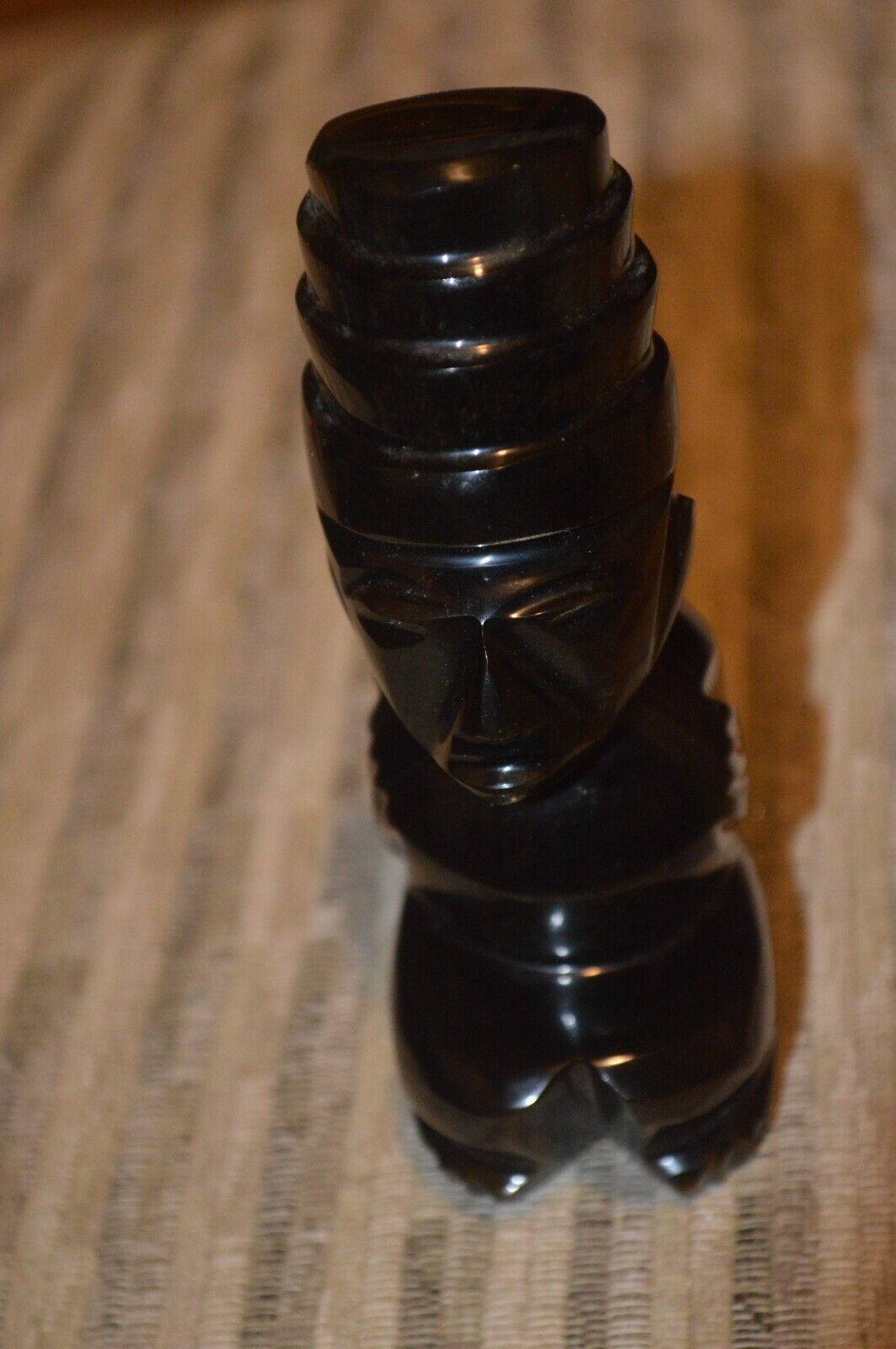 Primary image for Lovely Unusual Small Black Marble Indonesian? Statue, 4.5” tall