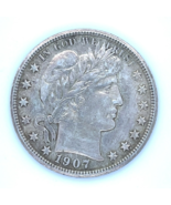 1907 50C Barber Demi Dollar En Au État, Excellent Oeil Appeal, Beau Luster - $341.03
