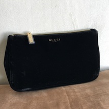 New GUCCI Beauty Large Black Cosmetic Makeup Bag Pouch VIP Gift 9.5x5.5x3.5&quot; - £23.57 GBP