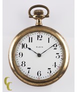 Or Jaune Rempli Elgin Ouvert Visage Poche Montre 7 Bijou Taille 6 1916 - €224,56 EUR