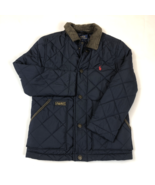 Polo Ralph Lauren Youth Navy Blue Quilted Barn Jacket Snap Front Kids Si... - $555.84 MXN