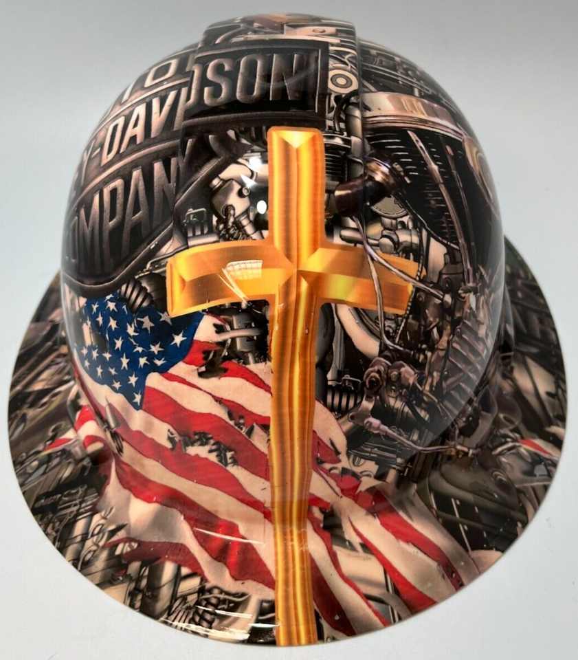 New Full Brim Hard Hat Custom Hydro Dipped HARLEY DAVIDSON Hard Hats